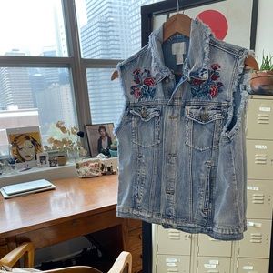 Forever 21 — Embroidered Denim Vest